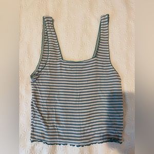 American eagle striped ribbed tank top